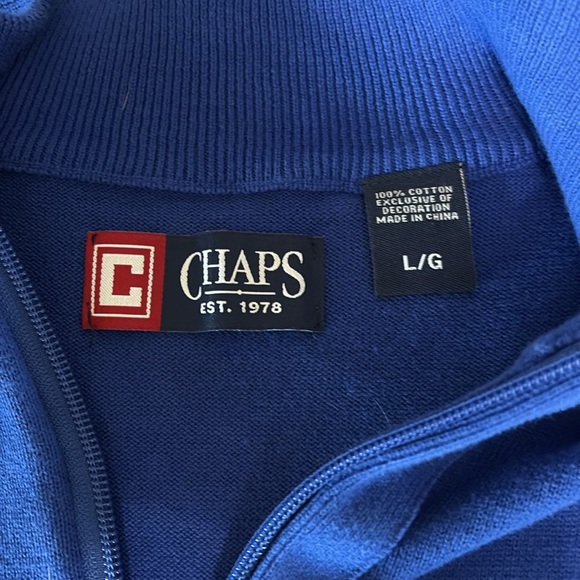 Chaps Men’s Sz L 1/4 Zip Elastic Wrists and Waist Sweater - Picture 3 of 5